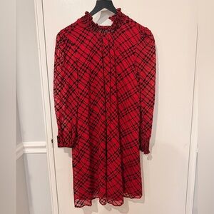 Tommy Hilfiger Red and Black Patterned Dress